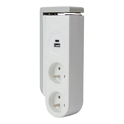 Avis Bloc multiprise Gekko clipsable - 2 prises + 2 ports USB - blanc - Otio