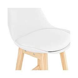 Mes Lot de 2 chaises de bar design 48x112x56 cm blanc - ELO pas cher