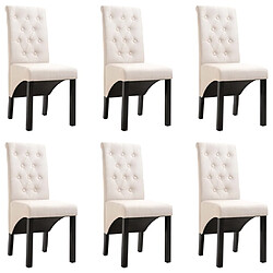 vidaXL Chaises à manger lot de 6 crème tissu