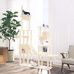 Arbre à chat avec griffoirs,niche pour chat en sisal Crème 279 cm -MN30835