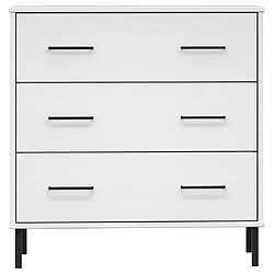 Acheter Maison Chic Buffet commode,console avec 3 tiroirs pour rangement Blanc 77x40x79,5 cm Bois massif OSLO -MN20207