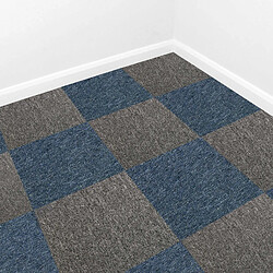 Monstershop 40 Dalles de 50cm x 50cm (10m²) Dalle de Moquette Couleur Bleu Tempête & Anthracite