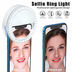 CABLING® Selfie Ring Light, Selfie Anneau Macro-clip Equipé de LED Haute luminosité Super Brillant Eclairage Supplémentaire 3 niveau de lumière compat