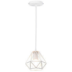 Stoex Plafonnier Rétro Suspension Luminaire D'Intérieur Vintage Blanc Suspension Lustre Cage en Fer Métallique , Pour Cuisine, Café, Bureau, Salle À Manger