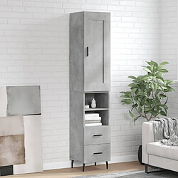 Maison Chic Buffet,Meuble de Rangement,commode pour salon,Cuisine Gris béton 34,5x34x180 cm Bois d'ingénierie -MN10042