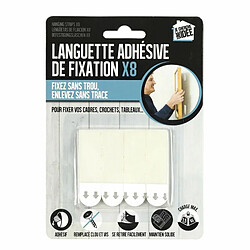 Paris Prix Lot de 8 Languettes de Fixation Adhésif 6cm Blanc