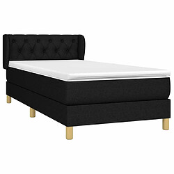 Avis Maison Chic Lit Adulte - Lit simple Lit à sommier tapissier et matelas moelleux - Meuble de Chambre - Noir 80x200 cm Tissu -MN30715