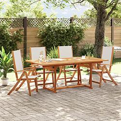 vidaXL Chaises pliables de jardin lot de 4 bois d'acacia et textilène 