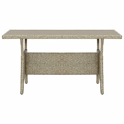 Maison Chic Table de jardin | Table d'extérieur Gris 130x70x66 cm Résine tressée -GKD69519