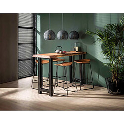 Lisa Design Djoda - lot de 4 tabourets de bar - bois massif d'acacia