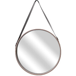 The Home Deco Factory Miroir rond 50 cm avec anse en polyuréthane bois.