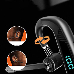 Avis General Oreillette Bluetooth V5.2, oreillette sans fil avec charge d'affichage de la batterie, oreillette Bluetooth avec micro antibruit pour la conduite, le bureau, les affaires, compatible avec la cellule(noir)