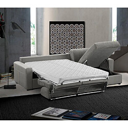 Inside 75 Canapé d'angle express 120 IMPERIAL matelas 22 cm sommier lattes cuir Regent gris