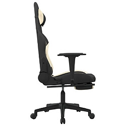 Avis vidaXL Chaise de jeu avec repose-pied Noir et crème Tissu