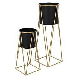 ML-Design Support de fleurs, lot de 2 pots de fleurs en acier, support de plantes, colonne de fleurs, pot de fleurs 