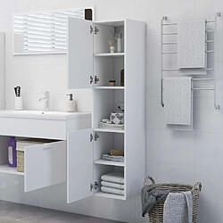 Avis Maison Chic Armoire de salle de bain,Meuble de rangement,Meuble haut Blanc 30x30x130 cm Aggloméré -GKD967027