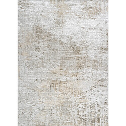 Thedecofactory VERDIO USED - Tapis en viscose effet usé en relief gris 135x195 