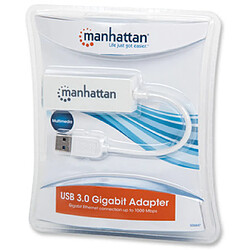 Manhattan 506847 adaptateur et connecteur de câbles USB 3.0 RJ-45 Blanc