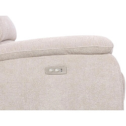 Vente-Unique Fauteuil relax électrique en tissu beige NEVERS pas cher