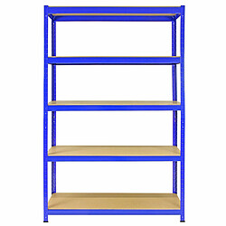 Monstershop Rayonnage Bleu T-Rax de 120cm x 45cm x 180cm, en Acier et Sans Boulons Monster Racking – Rayonnage Bleu T-Rax de 120cm x 45cm x 180cm, en Acier et Sans Boulons