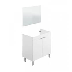 Dansmamaison Meuble sous vasque 80 cm + Miroir Blanc - TICLY