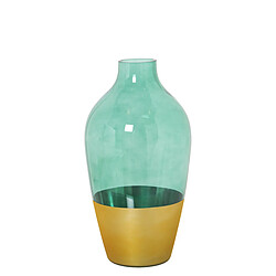 Vase Alexandra House Living Vert Doré Verre 13 x 13 x 26 cm