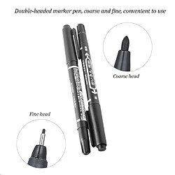 Acheter 10pcs Stylo Feutre Marqueur Pen Noir de Tatouage à Deux Extrémités - Accessoires à Tatouer / c