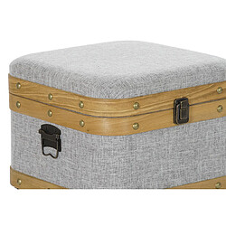 Avis Pegane Ensemble de 3 coffres / bancs en bois et polyester coloris gris