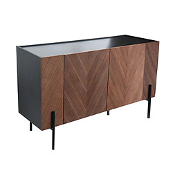 Concept Usine Buffet en bois vintage chevron noyer 120cm SEQUOIA