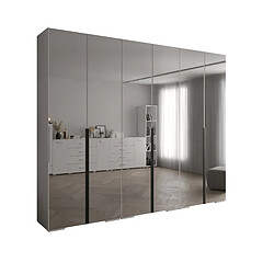 Abiks Meble Inova 1 Armoire avec miroir et portes battantes 236,7/300/47 6 Portes (bianco/nero)