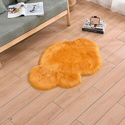 LUUCOZK Tapis moelleux en fausse fourrure, tapis à poils longs pour chambre à coucher, salon – Nuage doré-120x180CM