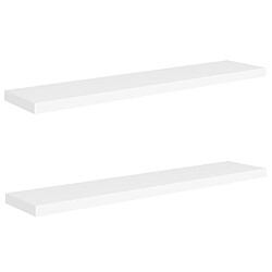 vidaXL Étagères murales flottantes 2 pcs blanc 120x23,5x3,8 cm MDF