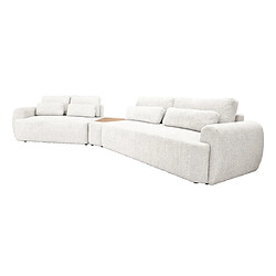 Bestmobilier Mahina - canapé d'angle gauche - 5 places avec bout de canapé - convertible avec coffre - en tissu bouclette Mahina - canapé d'angle gauche - 5 places avec bout de canapé - convertible avec coffre - en tissu bouclette - Beige