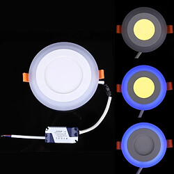 Wewoo Dalle LED blanc et bleu 6W + 3W Isolation Large Tension Deux Couleur chaud + Plafonnier Double Panneau Murale avec 3 modes de luminescence, AC 100-265V, Taille: 145 x 145 x 8 mm 