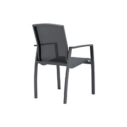 Vente-Unique Lot de 2 fauteuils de jardin empilables en aluminium et textilène - Anthracite - MILLAU de MYLIA pas cher