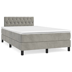 Maison Chic Lit Adulte - Lit simple Lit à sommier tapissier et matelas moelleux - Meuble de Chambre - Gris clair 120x200cm Velours -MN70708