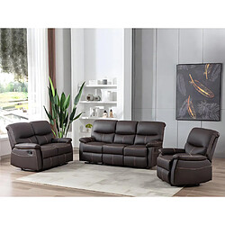 Vente-Unique Fauteuil relax en simili marron CANBY