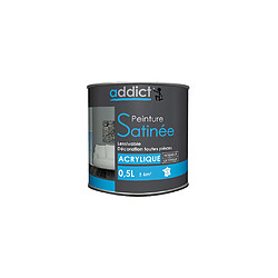 Peinture acrylique de décoration Satinée 0,5 L - Blanc - ADD111265 - Addict