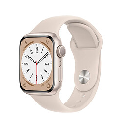 Apple Watch Series 8 GPS 41mm Aluminium Blanc (Starlight) et Bracelet Sport Blanc (Starlight) - Reconditionné