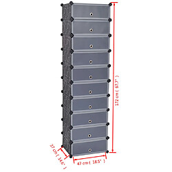 vidaXL Armoire à chaussures avec 10 compartiments Noir pas cher