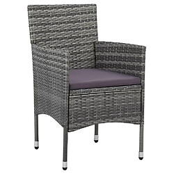 Maison Chic Lot de 2 Chaises de salle à manger de jardin - Fauteuil d'extérieur Résine tressée Gris -MN41852