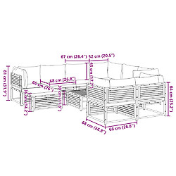 vidaXL Salon de jardin avec coussins 10 pcs bois d'acacia solide pas cher