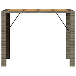 Acheter vidaXL Table de bar de jardin et dessus en bois acacia résine tressée