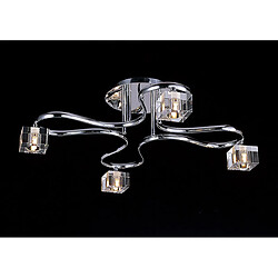 Luminaire Center Semi Plafonnier Sisco rond 4 Ampoules chrome poli