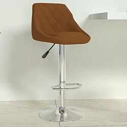 vidaXL Tabouret de bar Marron Velours 