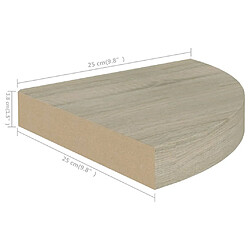 vidaXL Étagères d'angle flottantes 4 pcs chêne 25x25x3,8 cm MDF pas cher