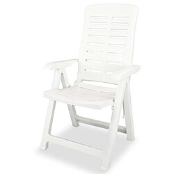 Avis Maison Chic Lot de 2 Chaises inclinables de jardin - Fauteuil d'extérieur Plastique Blanc -MN43672