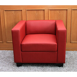 Mendler Fauteuil Club / Lounge Lille, 86x75x70cm ~ simili-cuir rouge