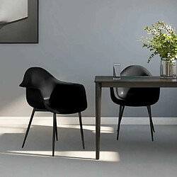 Maison Chic Lot de 2 Chaises à manger,Chaise pour cuisine,Solide Structure noir PP -MN97753