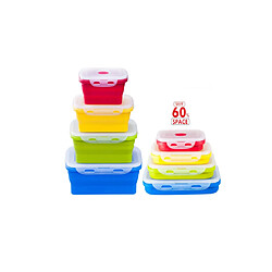 Avis YP Select Boîte à lunch pliable en silicone avec couvercle pliable en silicone Ensemble de 4 pièces